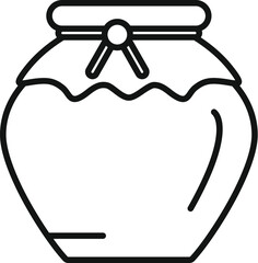 Wall Mural - Simple black and white line drawing of a closed honey jar, perfect for representing sweetness or food related topics