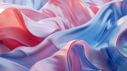 Canvas Print - Soft and flowing waves of pastel colors create a dreamy and serene abstract pattern, blending hues of pink, blue, and lavender in a fluid motion.