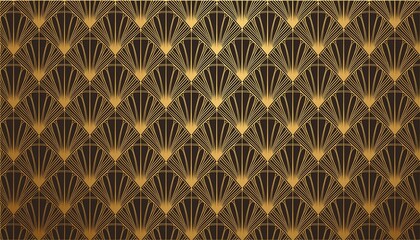 Wall Mural - Luxury golden wallpaper. Art Deco Pattern, Vip invitation background texture for print, fabric, packaging design, invite. Vintage  illustration.