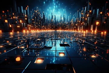 Abstract Background Illustrating Digital Transformation, System Engineering, and Programming Concepts