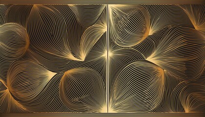 Wall Mural - Gold and Luxury pattern design with abstract shape and golden line arts texture. Geometric modern wallpaper design for print, cover, wall art, fabric and banner background..