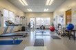© rsimona - Spacious rehabilitation room with various fitness equipment in a health clinic