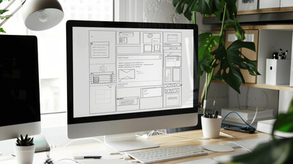 Present a blank IT mockup as a versatile tool for prototyping