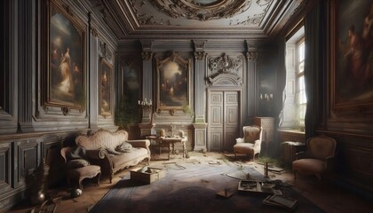 Wall Mural - Interior of an abandoned palace