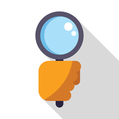 Wall Mural - hand is holding a magnifying glass and searching for new information