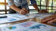 © AbiScene - Dynamic Financial Analysis Teamwork and Strategy in Modern Office Setting