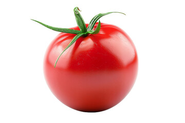 Wall Mural - Single Red Tomato Isolated on White Background