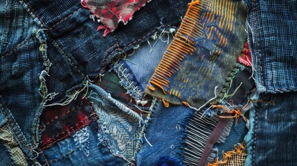 Poster - Patched denim jeans repair