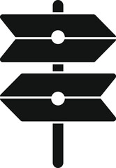 Wall Mural - Direction signpost pointing different directions icon in glyph style