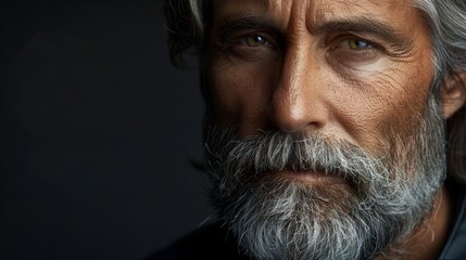 Wall Mural - gray-haired, bearded, in a black shirt and jacket