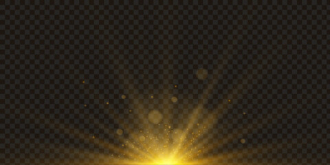Wall Mural - lens flare vector illustration. glowing spark light effect isolated on transparent background.