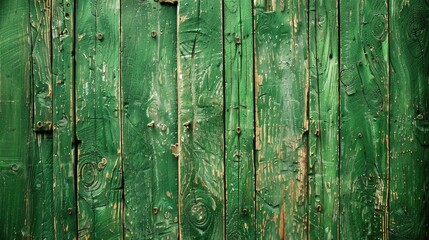 Poster - High quality photo of a green wooden texture