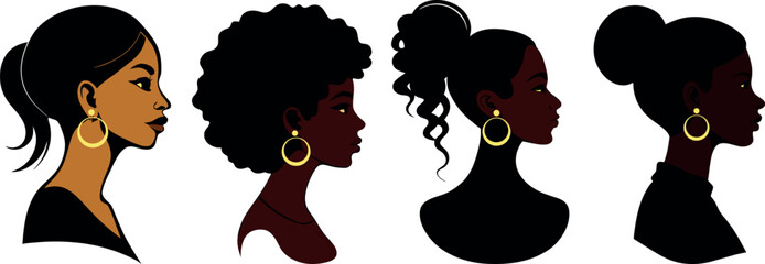 Wall Mural - Silhouette profile of a woman. Universal sign on isolated background.