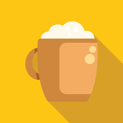 Sticker - Brown beer mug filled with beer and covered with foam, oktoberfest concept