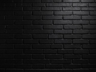 Poster - Section of plain black brick wall