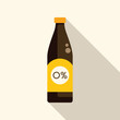 © anatolir - Non alcoholic beer bottle is standing with a yellow label indicating zero percent alcohol content