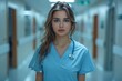 © Five Million Stock - Portrait of young woman nurse at hospital corridor