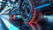 © Lightgeo - Closeup of a car digital braking system in action, reduce speed, automotive safety