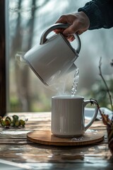 Wall Mural - Water Pouring into Cup