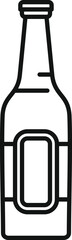 Sticker - Line art icon of a bottle with a blank label, perfect for beer or other drinks branding