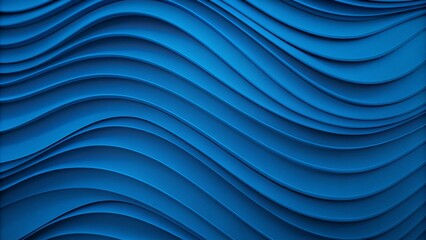 Wall Mural - abstract dark blue paper waves design with elegant wavy lines,generative ai