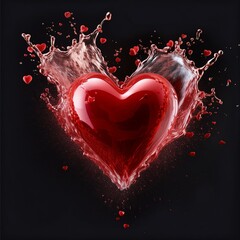 Wall Mural - heart from splashbackground