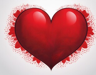 Wall Mural - red heart isolated on whitebackground