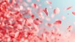 © Premium_art - Pink autumn leaves flying in the air, abstract fall background.