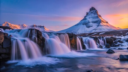 Poster - waterfall in winter