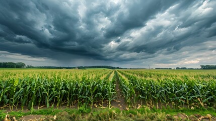 Midwest summer rural landscape