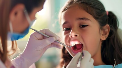 Poster - Dentist explaining the use of dental retainers to a patient