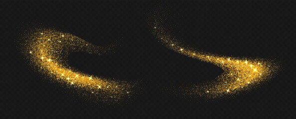Wall Mural - golden glitter splash, shiny star dust explosion, shimmer spray effect, festive holiday particles is