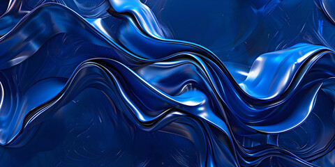 Wall Mural - blue silk background, ai generated.