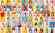 © Pixel-Shot - Big collage of young women on color background