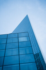 closeup of glass wall of modern building