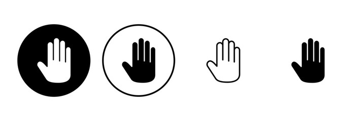 Poster - Hand icon set. hand vector icon, palm,click