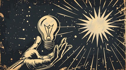 hand with light bulb illustration