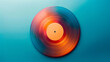 © enterdigital - Colorful vinyl record on a vibrant blue background, capturing retro music vibes and artistic aesthetics in high-quality photography.