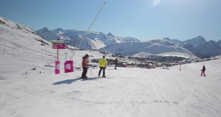 Canvas Print - Skiing slopes of Alpe d'Huez