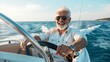 © Dentma Art - Senior Man Enjoying a Boat Ride