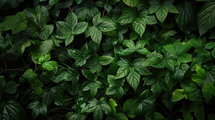 Damp green vegetation