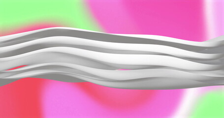 Image of waving layers moving over multi coloured background