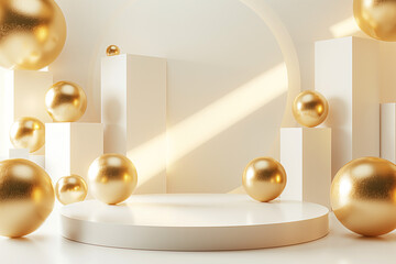 Wall Mural - golden big balls, interior