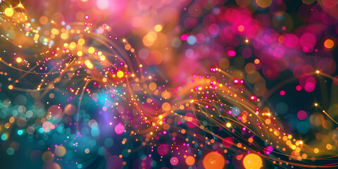 Abstract Background with Colorful Lights and Bokeh