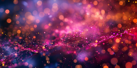 Canvas Print - Abstract Background with Pink and Orange Bokeh Lights