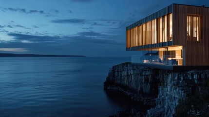 Wall Mural - Seaside Timber-Clad House 