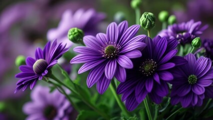 Wall Mural -  Vibrant purple flowers in bloom