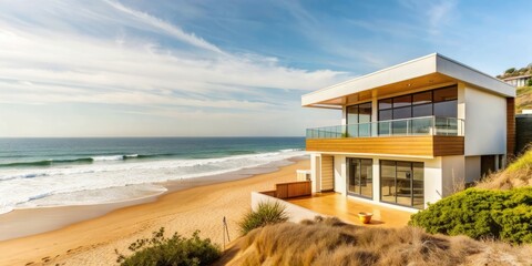 modern beach house with ocean view