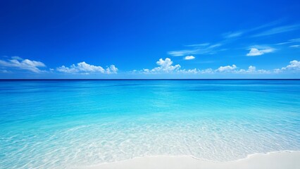 Canvas Print -  Paradise Found  A serene beach under a clear blue sky