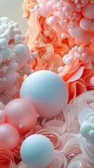 Poster - A close up of a bunch of different colored balloons. AI.